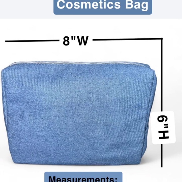 Juicy Couture Blue Denim Cosmetics Bag w/ Bonus Travel Bottle - Picture 6 of 12